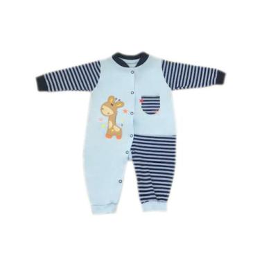 Imagem de Macacao Para Bebe Girafinha - PEQUENO ANJO, Azul, M