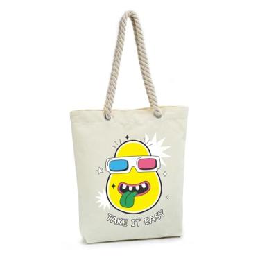 Imagem de Marhaliya Bolsa feminina de lona estética Miss Adola - Bolsa de algodão de tecido resistente com bolsa de ombro padrão para compras, compras, academia, ciclismo