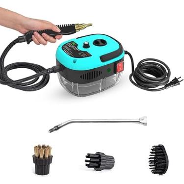 Imagem de Irishom Limpador A Vapor Portátil De 2500 W, Máquina Limpeza Pressurizada Alta Temperatura, Vaporizador Para Carro Com Cabeças Escova (Azul)
