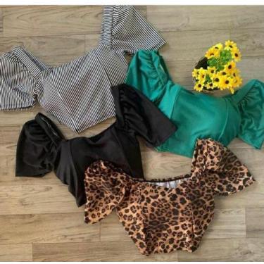 Imagem de Cropped feminino manga princesa bufante - MODA FILO, Roxo, M