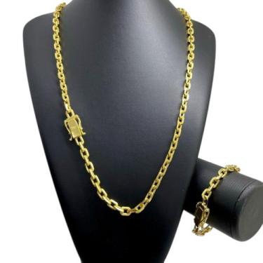 Imagem de Kit Cadeado 7mm Fecho 750 Banhado a Ouro 18K - ToJoia18k