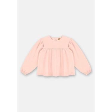 Imagem de Blusa Infantil Feminina em Meia Malha com Franzido Up Baby, Rosa, 12