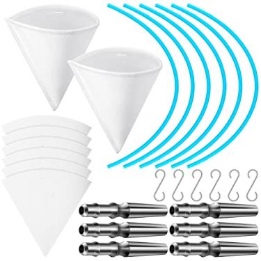 Imagem de Kit de 26 peças de xarope de bordo, 2 filtros de seiva de bordo, 6 pré-filtros de xarope de bordo, 6 torneiras de xarope de bordo, spiles de seiva com ganchos, 6 tubos extrator de coleção de xarope longos para suprimentos de xarope de bordo de bétula