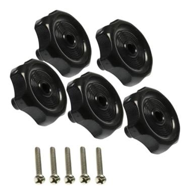 Imagem de ARYEIELLSOW 1 pacote 20345 Botão de substituição de janela e ventilação com eixo de 2,5 cm para trailer trailer, parafuso incluído, puxador de trava de eixo redondo de plástico preto de 6,5 cm de