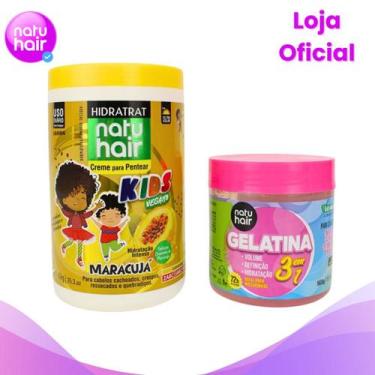 Imagem de Kit Creme de Pentear Kids Maracujá + Gelatina modeladora de cachos 3 e