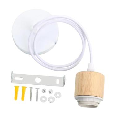 Imagem de KiBcsLic Cordão de luz pendente E27 para luminária pendente, cordão de luz suspenso para casa, Madeira Branca