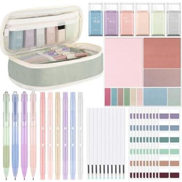 Imagem de Conjunto de papelaria Janlaugh 38 peças Aesthetic College School