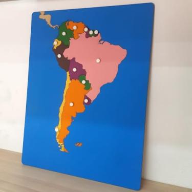 Imagem de Quebra cabeças Mapa da América do Sul - (Produto feito sob encomenda)