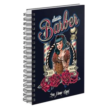 Imagem de Agenda Comercial 2026 Personalizada Capa Dura Barbearia Feminino Classic Azul