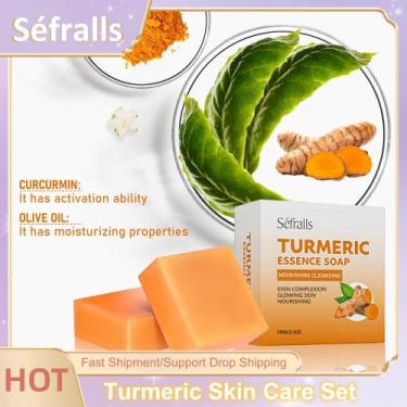 Imagem de Sabonete Artesanal De Cúrcuma 100g X6pcs Limpeza Profunda Hidratante N