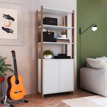 Imagem de Estante Gaia 2 PT Branca e Mel