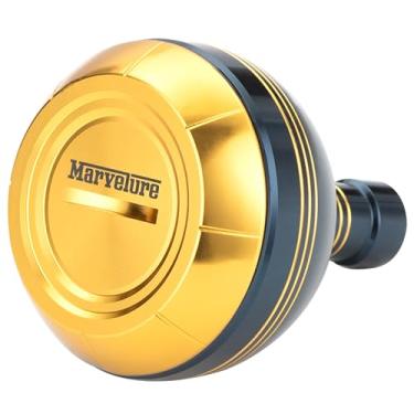 Imagem de MARVELURE Manípulo elétrico 1,77-1,85 polegadas (45-47 mm) compatível com molinete giratório Daiwa tipo L Saltist, Saltiga, Catalina, BG, BG MQ (azul marinho e dourado, 47 mm)