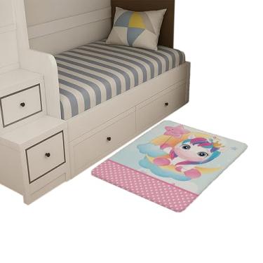 Imagem de Tapete Infantil Estampado 65 x 50 Decorativo Antiderrapante (Unicórnio Baby)