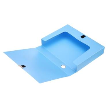 Imagem de M&G Caixa organizadora de arquivos, caixas de arquivo de plástico azul A4, pasta de arquivos, caixas de documentos, caixas com tampa para banco, escritório, casa, 30 x 23 x 5 cm