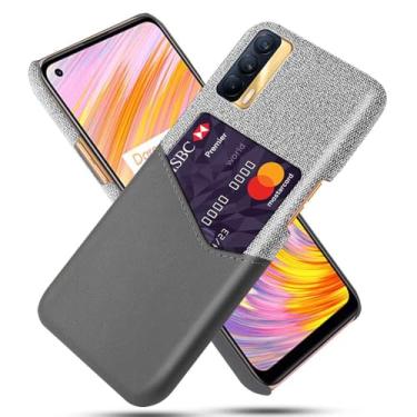 Imagem de Capa para OPPO Realme V15 5G,Anti-deslizamento,Proteção contra quedas de 360°,Resistência à impressão digital,Tela e caso de couro PU com 1 slot de cartão atrás-Gray