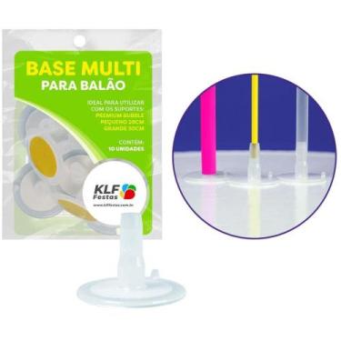 Imagem de Suporte para Balão Base com Adesivo COR Cristal Pacote com 10 Unidades