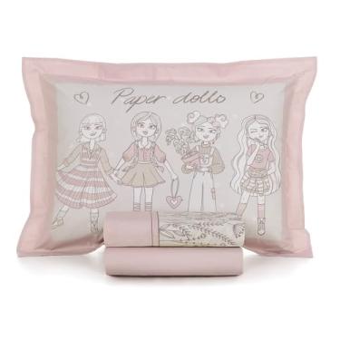 Imagem de Jogo Lençol Infantil Karsten 100% Algodão Percal 3 Peças (Bia - Rosa)