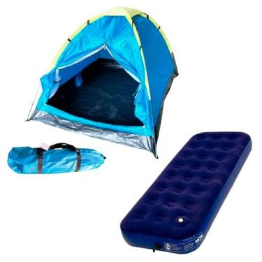Imagem de Barraca Camping Para 3 Pessoas Importway + Colchão de Ar Inflável Camp