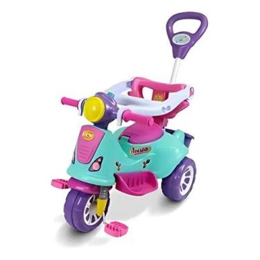 Imagem de Triciclo Infantil Avespa com Pedal, Encosto Alto e Cestinha  Para Cria