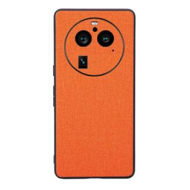 Imagem de Capas Compatível com OPPO Find X6 PRO,Design de padrão de tela,Pproteção completa de 360°,Pplástico macio,Proteção contra queda-Orange