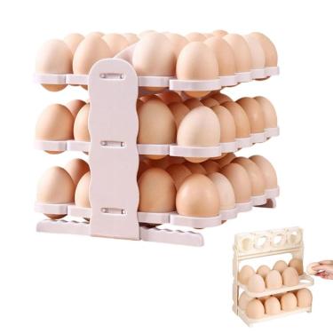 Imagem de Suporte Porta Ovos 60 Ovos Organizador Mesa Bancada Armario Geladeira Cozinha Armazenamento Resistente