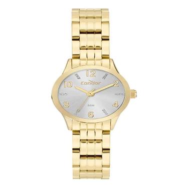 Imagem de Kit Relógio Condor Feminino Mini Dourado Co2035Nfz/K4K