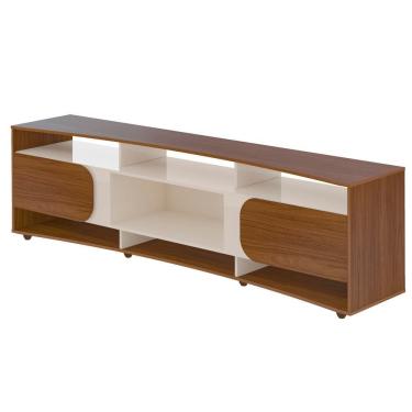 Imagem de Rack Artely Elegance 2 Portas 7 Nichos 220cm Artely Cedro Com Off White