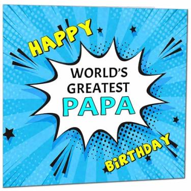 Imagem de Cartão de aniversário Papa - World's Greatest - Cartão de aniversário estilo pop art de quadrinhos para papai