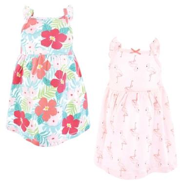 Imagem de Luvable Friends Hudson Baby, vestidos sem mangas, pacote com 2, Flamingo exótico, 12-18 Meses