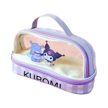 Imagem de Grande Capacidade Hello Kitty Kuromi Cinnamoroll PU Bolsa De Cosmético