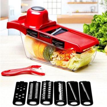 Imagem de Mandoline Slicer Fatiador e Ralador Multiuso com 6 Lâminas e Contêiner Cozinha
