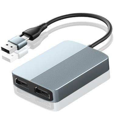 Imagem de Weton - Adaptador USB C/USB 3.0 para HDMI duplo, divisor USB para HDMI para monitores duplos, adaptador de exibição estendido para Windows Mac OS, adaptador de vídeo universal 1080p a 60Hz