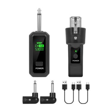 Imagem de JWQFBC Transmissor de áudio, receptor, adaptador XLR, de recarga, microfone XLR, sem fio, conversor de microfone para mixer de áudio de, 1 Por 2