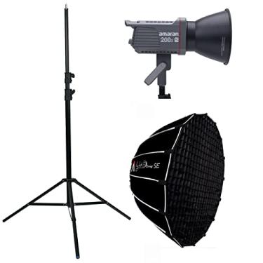 Imagem de Aputure Amaran 200X-S com Light Dome SE Softbox Kit de suporte de luz, 200 W bicolor 2700-6500 k LED com suporte Bowens Mount Sidus Link App Control para produção de vídeo