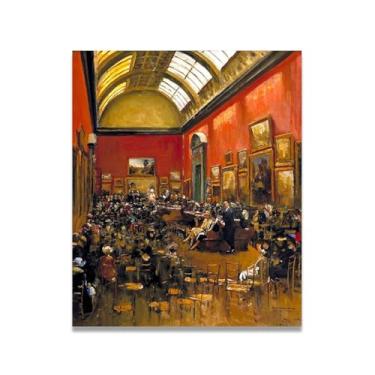 Imagem de Gallery Opening John Lavery Iconic Realist Portrait & War Scene Canvas Art – Decoração de parede irlandesa atemporal para casa 30 x 36 cm Un Framed