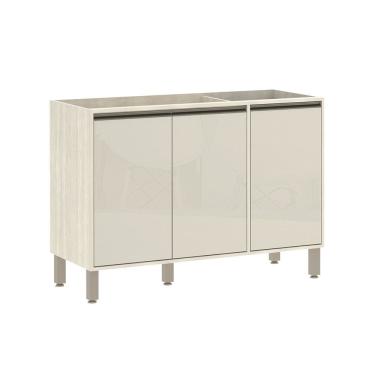 Imagem de Balcão de Pia sem Tampo para Cozinha 120cm 3 Portas de Abrir Linea Luciane Móveis