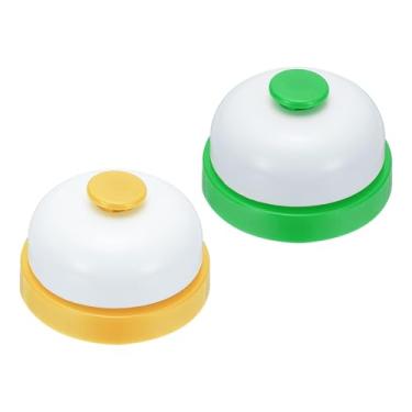 Imagem de PATIKIL Call Bell, 7,2 cm pequeno anel de serviço de mesa campainhas para recepção recepção balcão jantar bar hotel sala de aula, amarelo, verde, 1 pacote