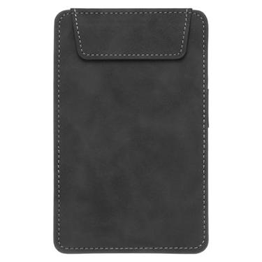 Imagem de PATIKIL A5 Prancheta de couro PU, 10 x 15 cm, pasta magnética para negócios, com suporte para caneta, organizador de pasta de escritório, quadro de escrita, preto