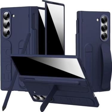 Imagem de NINKI Capa Stylus para Samsung Galaxy Z Fold 7 com suporte de caneta e alça de pulso, dobradiça de corpo inteiro + proteção de tela de privacidade para Galaxy Z Fold 7 suporte de capa, alça para