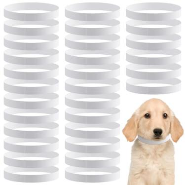 Imagem de Clysee Coleiras de papel ajustáveis para cães de 500 unidades com coleiras de parto resistentes a rasgos à prova d'água faixas adesivas para identificação de animais de estimação para cães