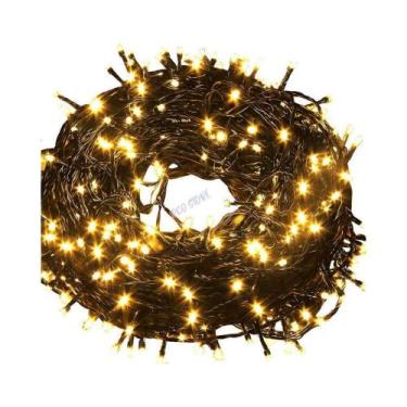 Imagem de Cordão 300 Led Fixo 30 Metros Fio Verde Branco Quente Natal 220V - PCO