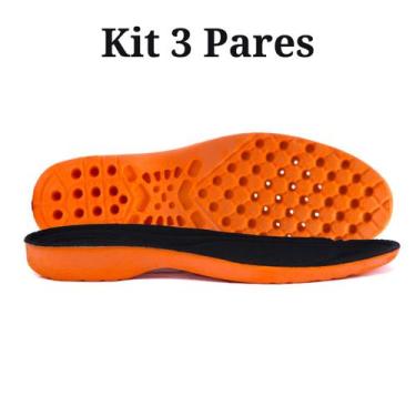 Imagem de Kit 3 Palmilhas em Gel Ortopédica para Dores nos Pés Esporão - BLL Gri