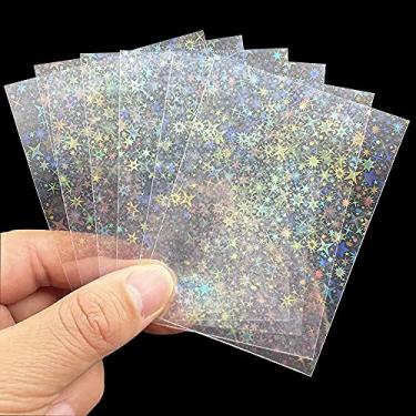 Imagem de Black Lotus 100 peças Little Star Laser Flashing Card Sleeves Trading Cards Shield Magic Card Protector Holographic Foil Protective Cover 64 x 89 mm