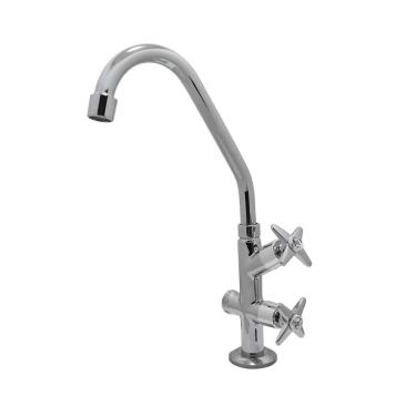 Imagem de Torneira Tanque Maquina Mesa Bancada Duas Saídas Mangueira Cromada