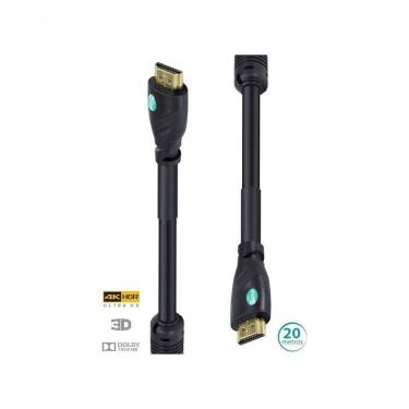 Imagem de Cabo Hdmi 2.0 4k Ultra Hd 3d Conexão Ethernet Com Filtro 20 Metros - H20f-20