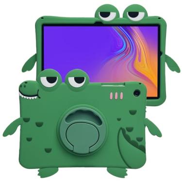 Imagem de Capa de desenho animado para Galaxy Tab A9 22.1 cm SM-X110/X115, suporte de silicone macio MONEHOYSY [à prova de quedas, à prova de choque, antiderrapante] Capa traseira com suporte traseiro para