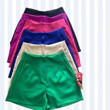 Imagem de Short alfaiataria - Sem marca, Azul, G, TECIDO VISCOSE 