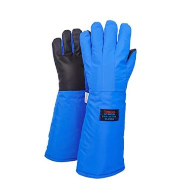 Imagem de Luvas criogênicas de baixa temperatura LN2 luvas protetoras de nitrogênio líquido luvas congeladas de segurança para armazenamento frio (comprimento do cotovelo preto/48 cm)