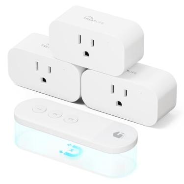 Imagem de TREATLIFE Pacote com 3 mini plugues de tomada de controle remoto com controle magnético, interruptor de luz sem fio 15A/1800W para lâmpadas, ventiladores, eletrodomésticos, sem necessidade de hub, 2