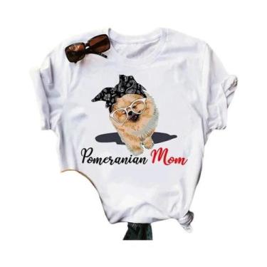 Imagem de Camiseta Feminina Verão - Pomeranian Mom - Manga Curta, BR-G4, Wtq0016